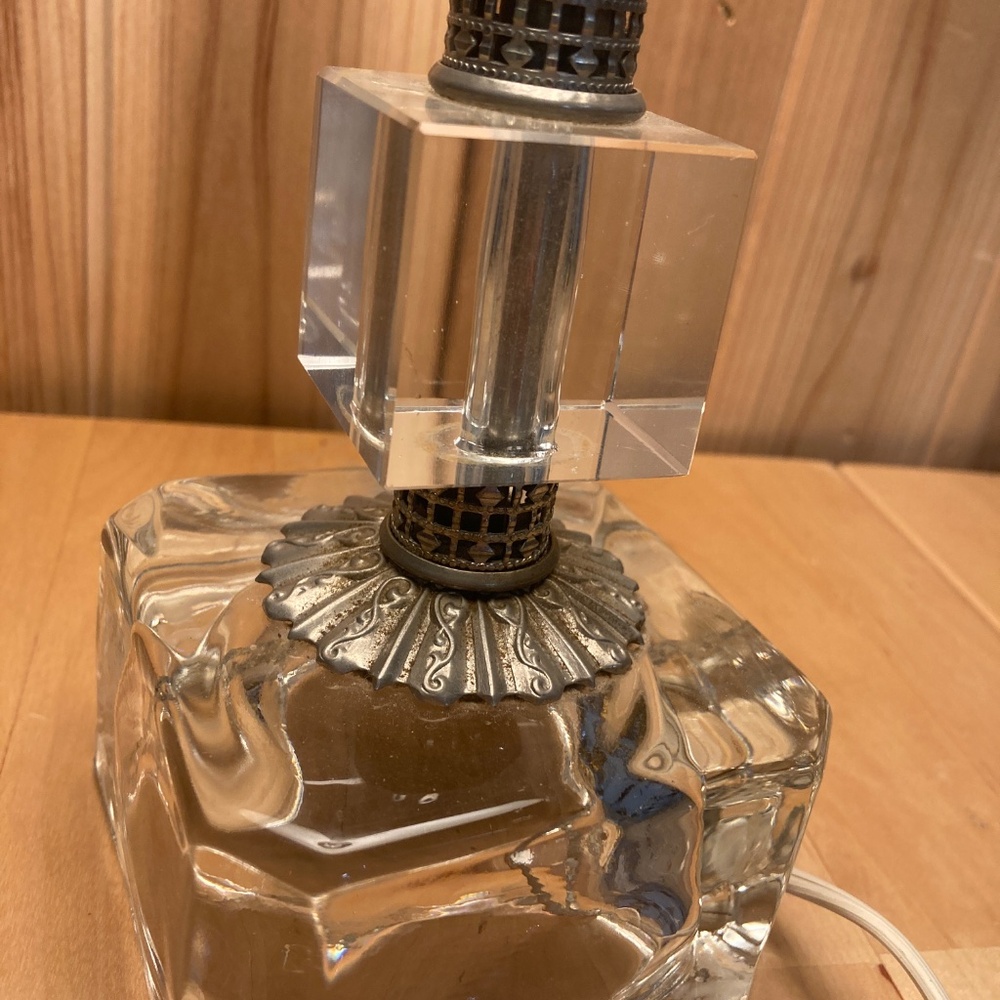 Small Medium Vintage Glass Table Lamp - Picture 5 of 6